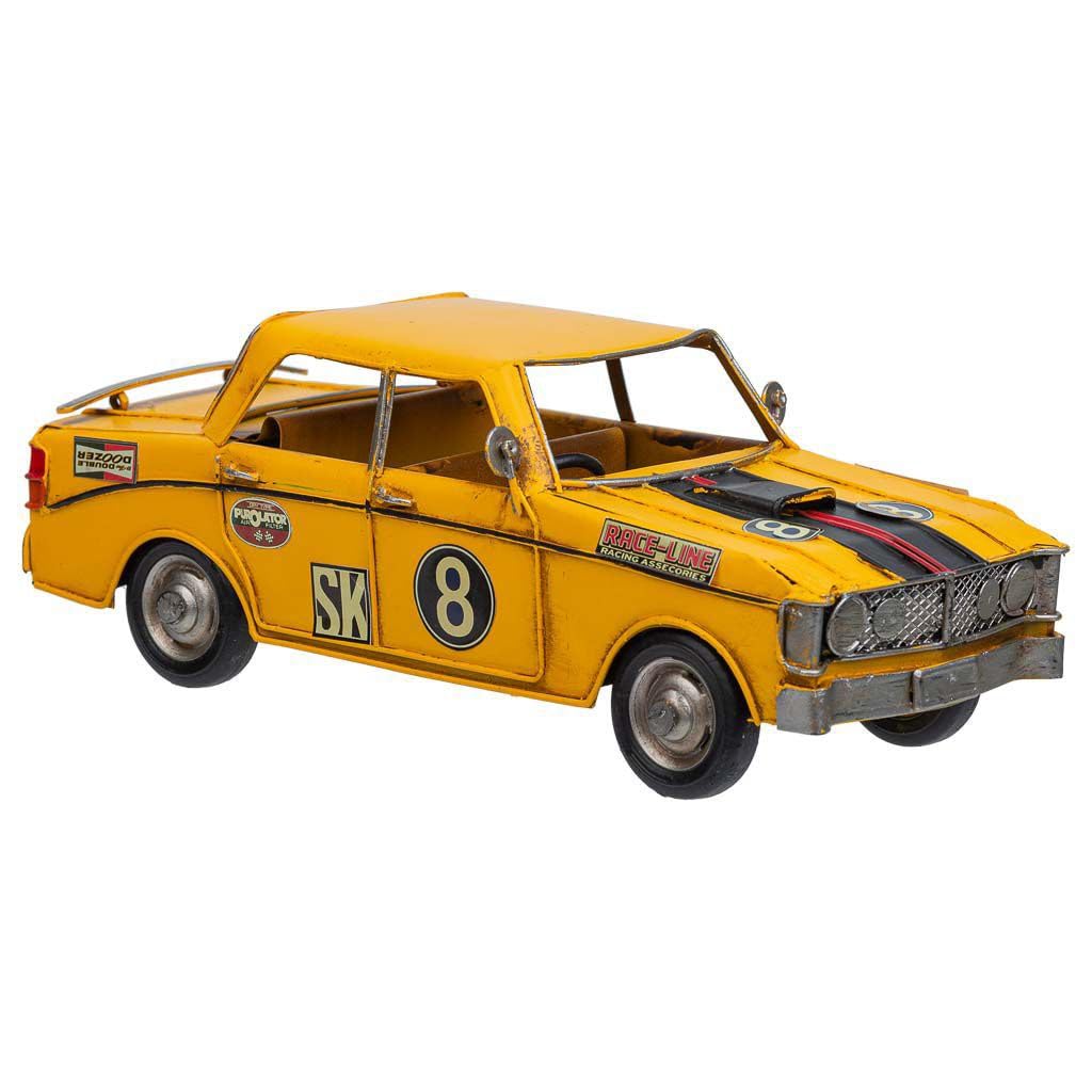 Coche metal amarillo de juguete a escala coleccionable para niños