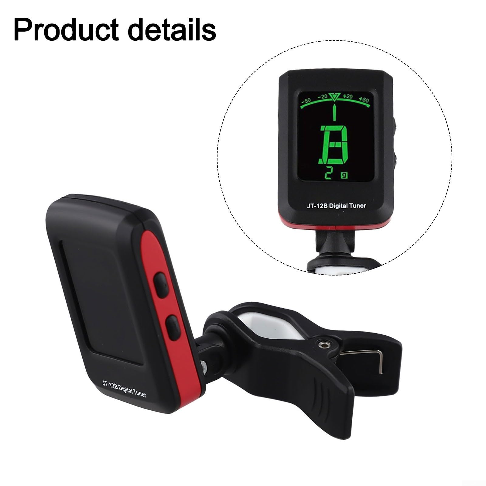 Clip-On Chromatic Tuner 360° LCD Backlight(A)