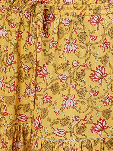 Image of ishin Women's Rayon Yellow Embroidered Straight Kurta set With Skirt and Dupatta