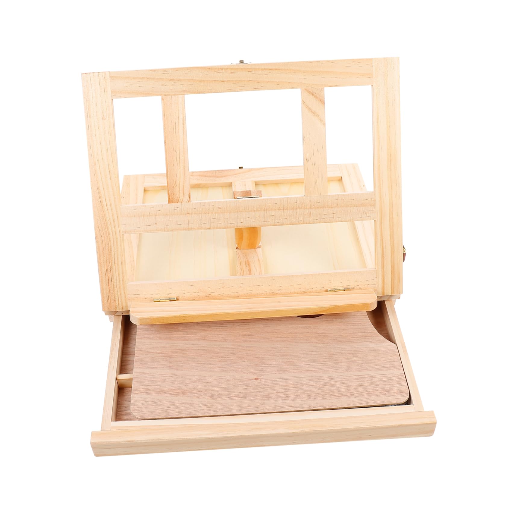 Operitacx Faltbarer Tisch Easel mit Schublade Holz Tragständer für Malerei Displayhalter und Präsentationsständer Naturholzfarbe