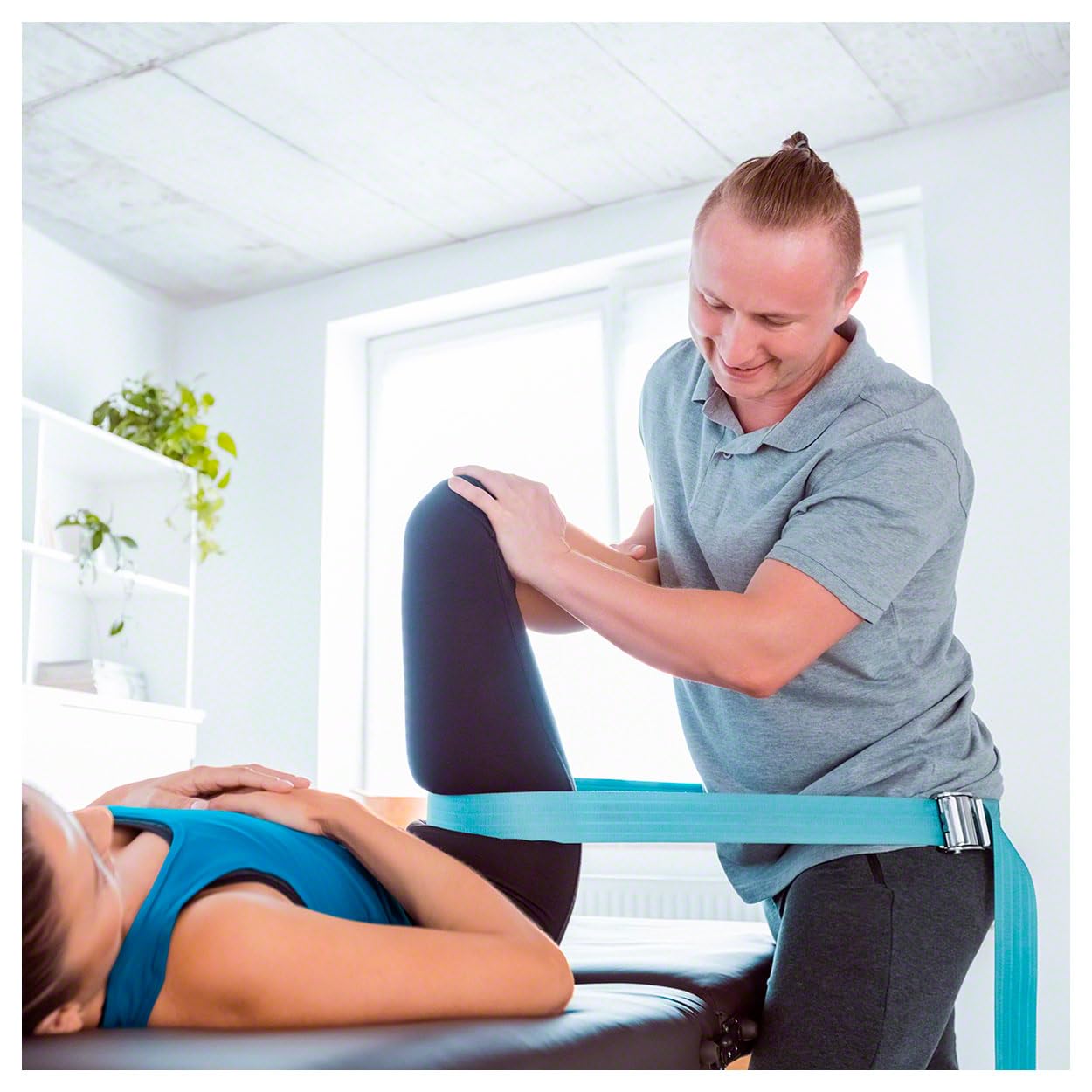 Sport-Tec Fixiergurt, Traktionsgurt mit Spannverschluss für Manuelle Therapie Physiotherapie, Krankengymnastik 220x5 cm