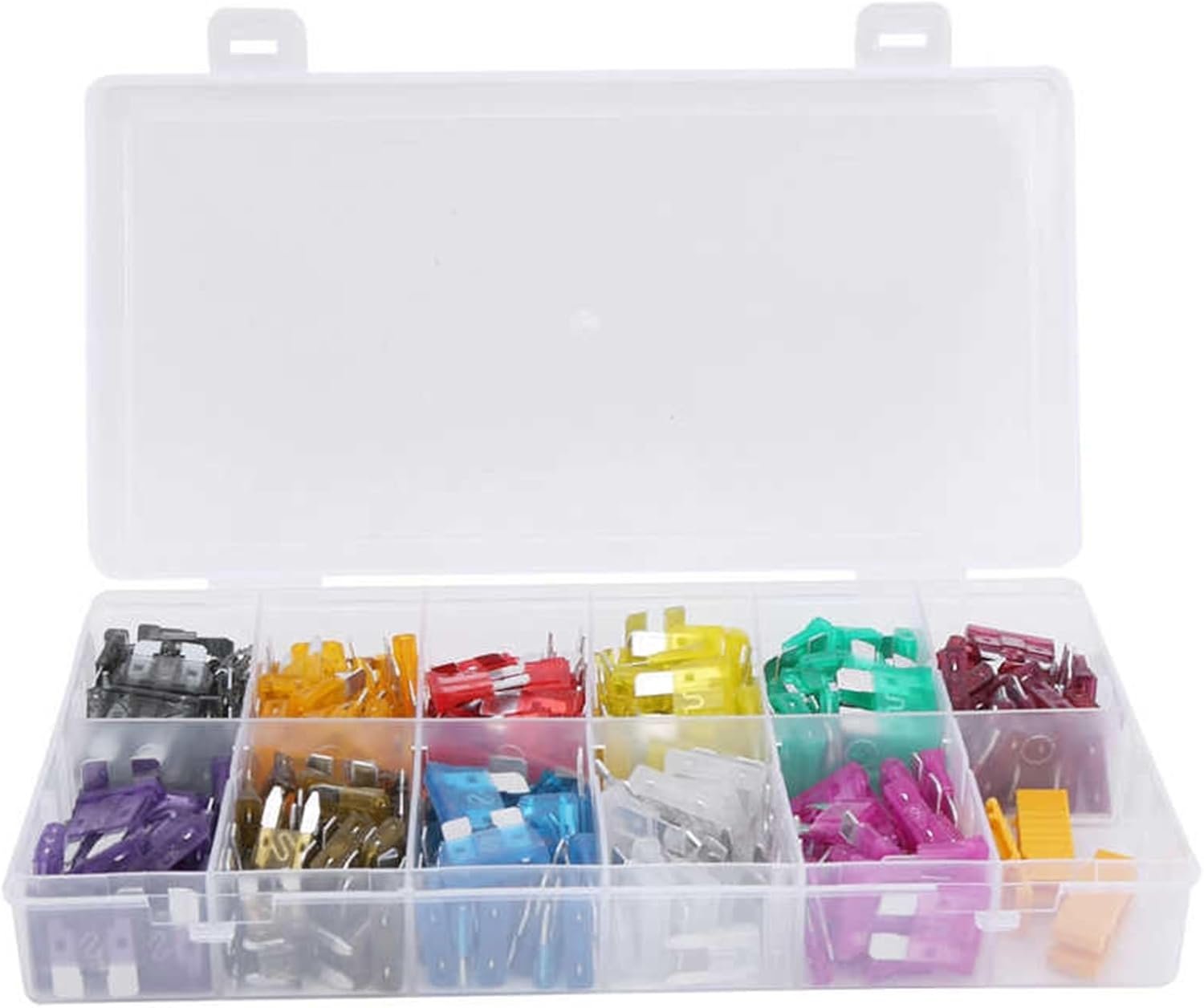 330pcs Blade Fuse Kit Small Medium Mini Size 2A-40A Assortment with Yellow Clips Blade Fuse