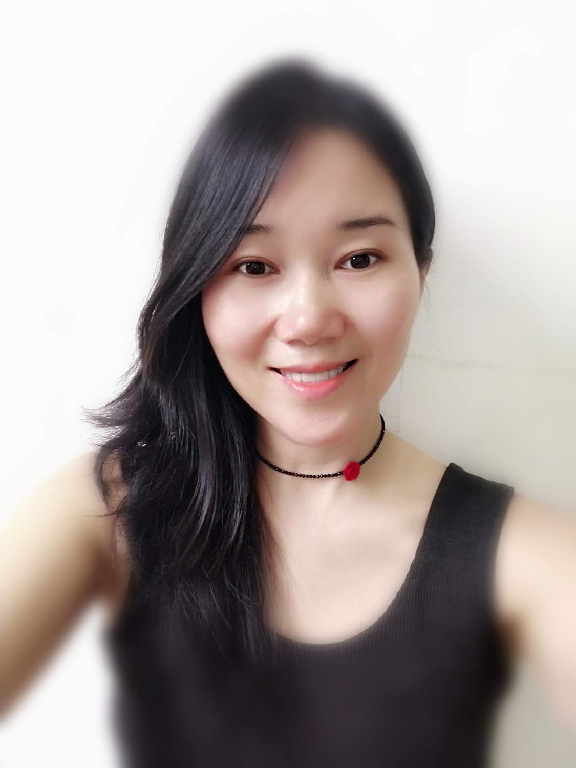 Red Rose Choker Necklace Flower Necklace 925 Sterling Silver Black Spinel Beads 15MM Flower Rose Choker 13+2” (Red Rose - Image 6