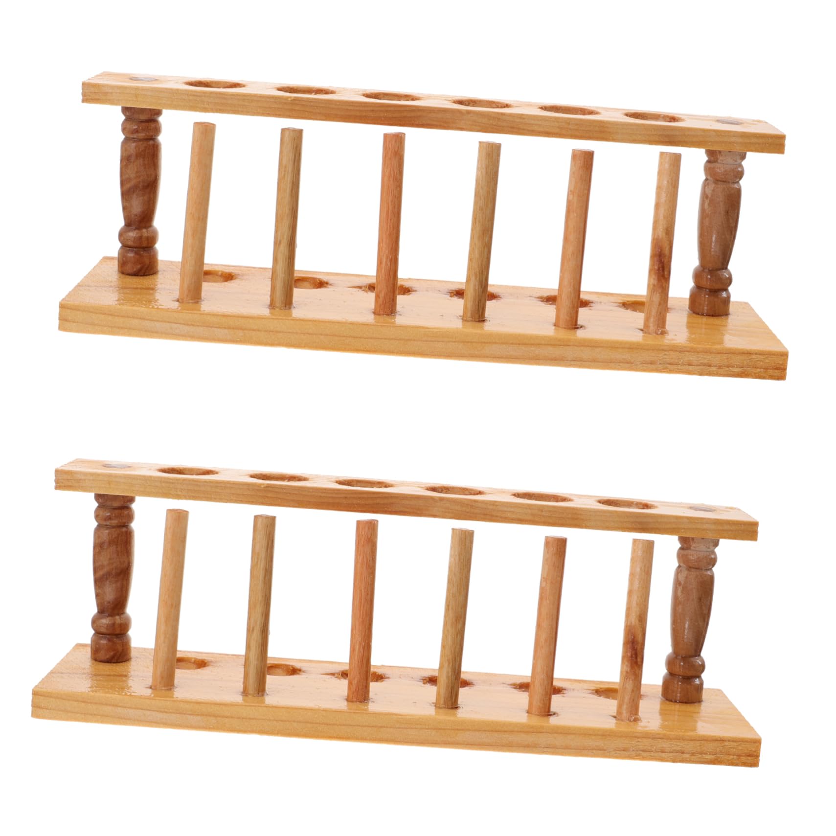 FUNOMOCYA Ergonomic Lab Tube Rack 2 Pcs Wooden Test Tube Shelf Wall Mount Holder