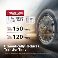 Vista 2 de GIGASTONE - Tarjeta Micro SD de 1 TB, Camera Plus, GoPro, cámara de acción, aplicación A1 Run para smartphone, compatible con Nintendo-Switch, 150