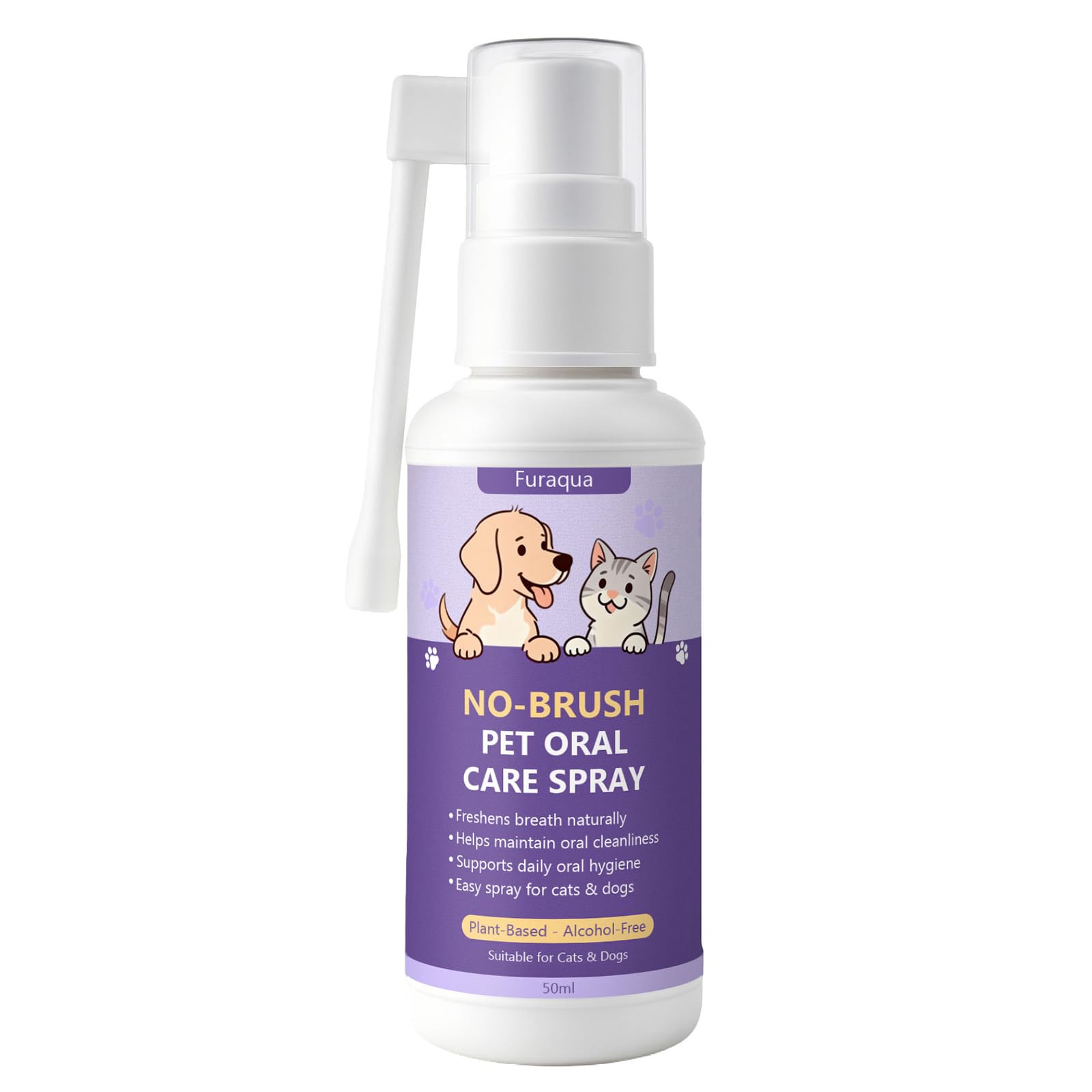 Furaqua Pet Dental Spray for Dogs & Cats – Enzyme-Based Oral Care Mist with Hypochlorous Acid & Galla Japonica to Freshen Breath, Support Clean Teeth