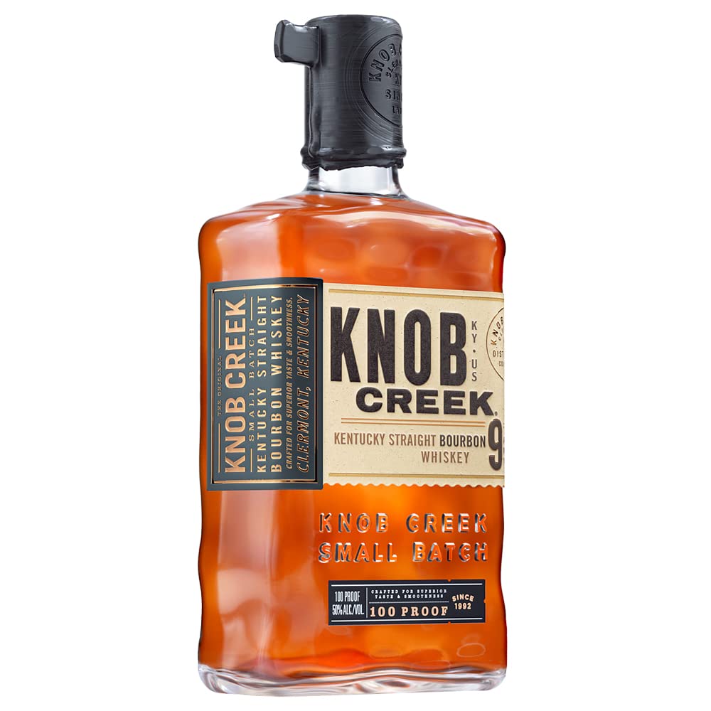 Knob Creek, Rye Whiskey invecchiato 9 anni - bottiglia in vetro da 700 ml & Bourbon Whiskey invecchiato 9 anni - bottiglia in vetro da 700 ml