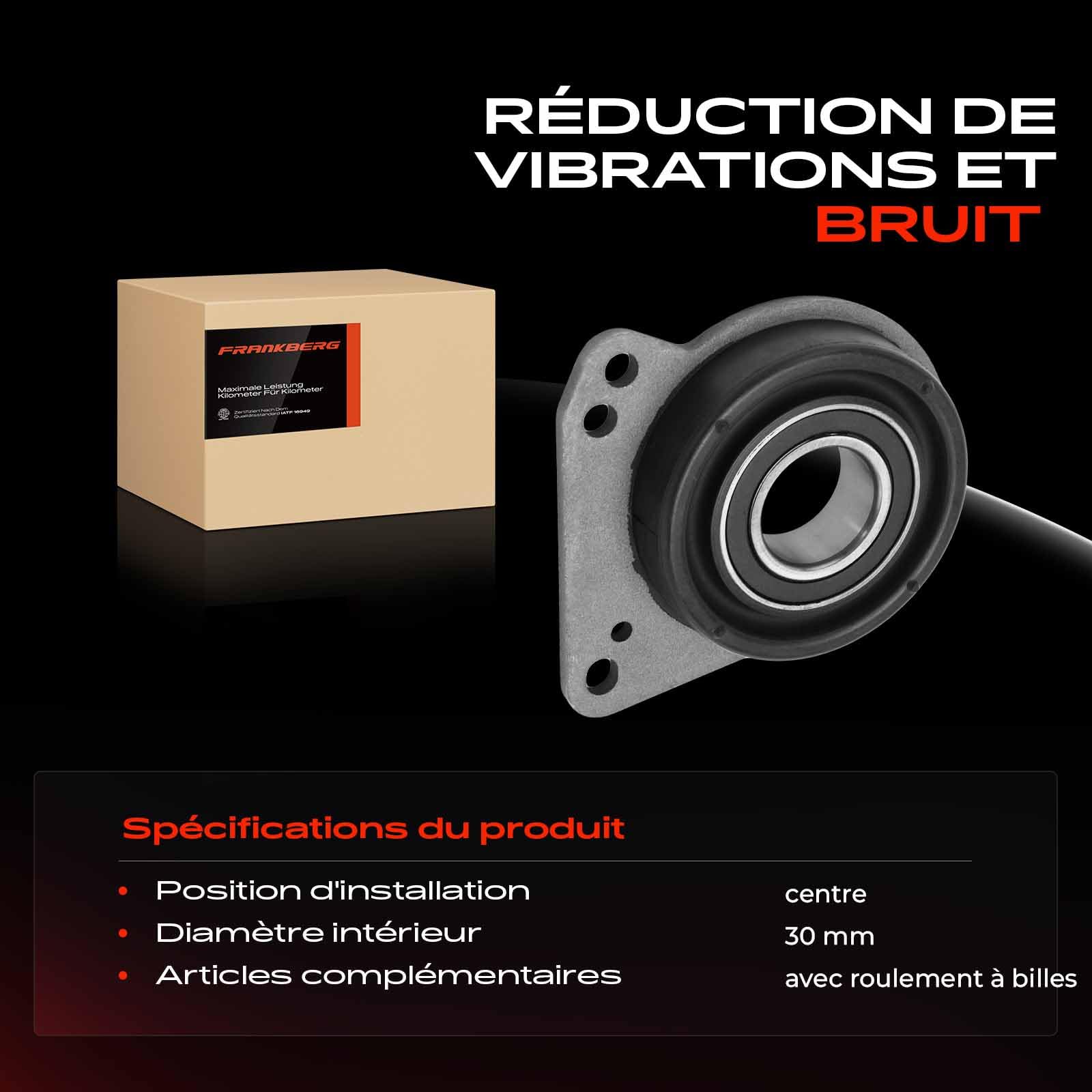 Frankberg Roulement d'arbre de transmission à billes 96BG3C08E1A | Compatible avec: Fiesta IV JA JB, Mondeo III B5Y, Transporteur IV Coffret 70A 70H 70J 7DA 7DH, Mondeo III Berline B4Y