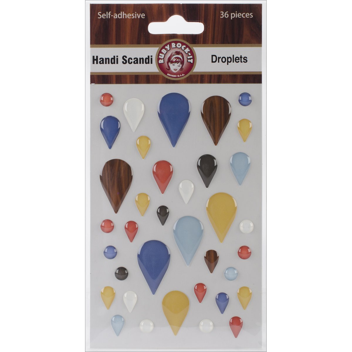 Ruby Rock-It Tear Drop-Hand I Scndi Sa Dropl, Acrylic, Multicolour, 7.62x12.95x0.22 cm