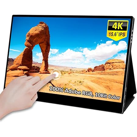 Amazon 4k モバイルタッチモニター 15 6インチ Uhd ポータブル デュアルディスプレイ 10 Bit表示色 Hdr搭載高画質 Adobe 100 色域 Eye Careテクノロジー ゲーミングモニター Type C ミニhdmi パソコン Ps4 Mac Nintendo Switch Xbox対応 ディスプレイ 通販