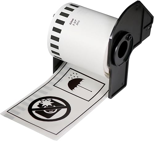 BETCKEY - Reemplazo de cinta continua de película negra sobre transparente para Brother DK-2113 (2-37" x 50'), uso con impresoras de etiquetas