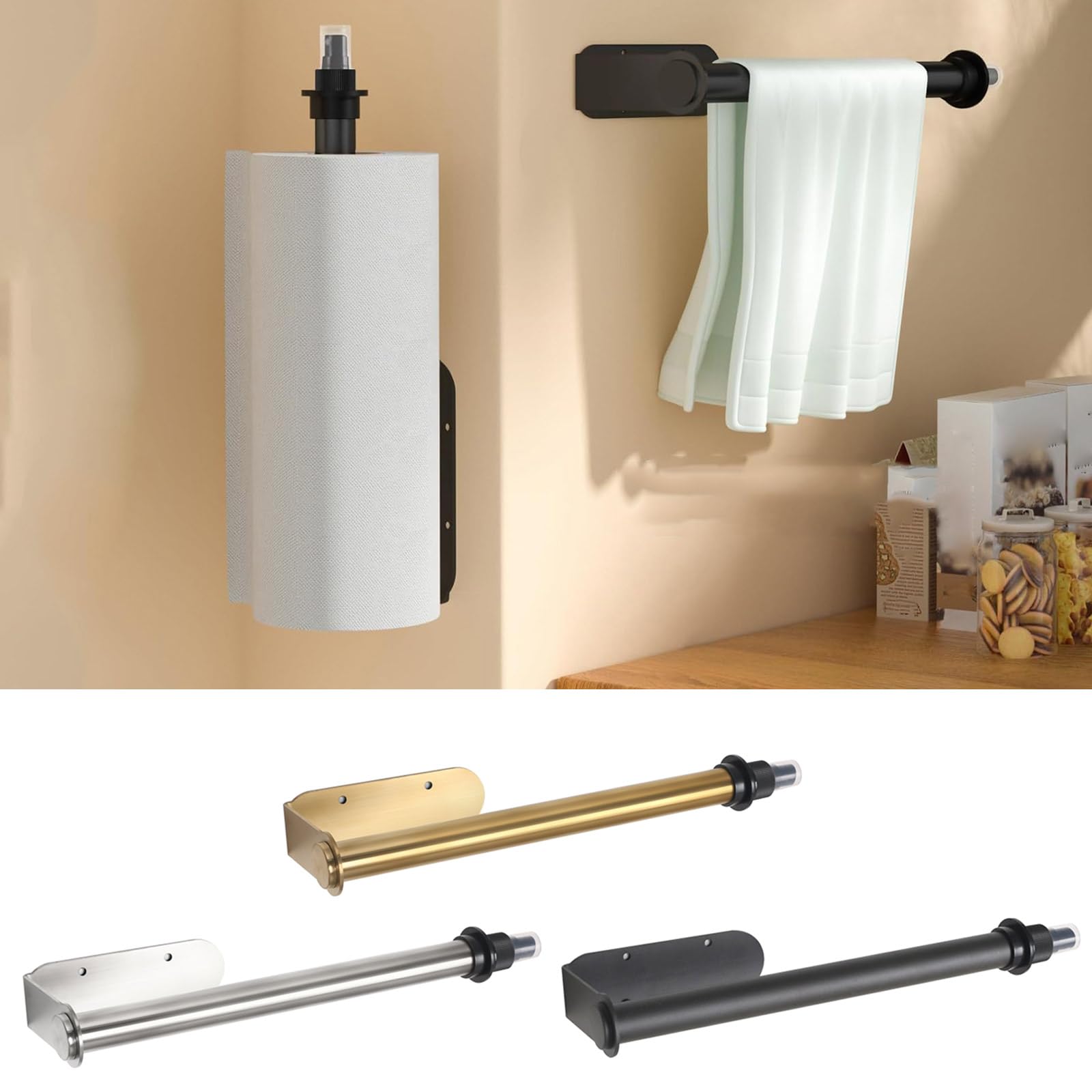 Porta Asciugamani Di Carta A Ventosa - Per Bagno E Cucina, Design Moderno, Materiale PET+ABS, Dimensioni 18.5x16x14.4 Cm