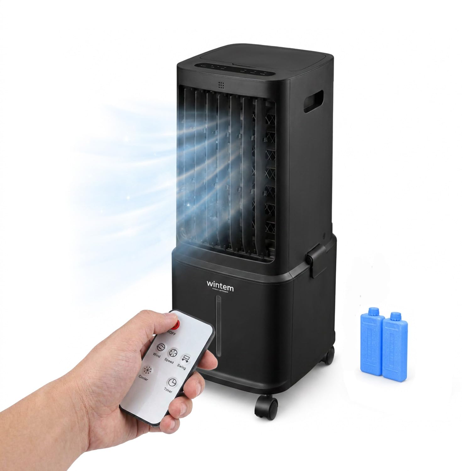 Avilia - Raffrescatore Portatile Senza Tubo Evaporativo 8,5L – Telecomando, Timer 7h, 3 Vel. | Raffrescatore d'Aria e Umidificatore 80W, Display LED Touch, 4 Ruote, <65dB, 26,5×27,8×58,5