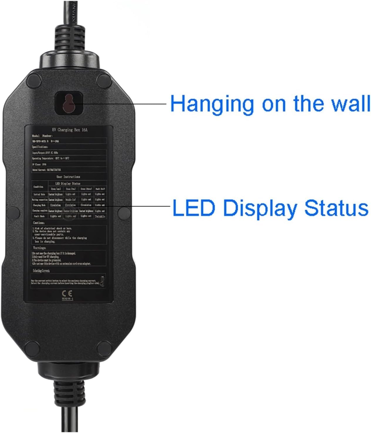 Cavo di ricarica per veicoli elettrici per uso domestico, lungo 5 m, caricabatterie per auto elettriche da 3,5 kW compatibile con stazione di energia solare