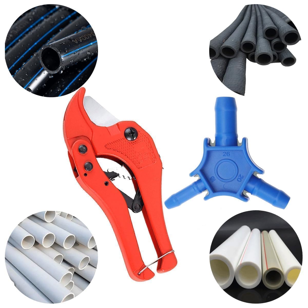 PEX Pijp Schaar, Kalibrator en buigveer voor pijp max 42mm
