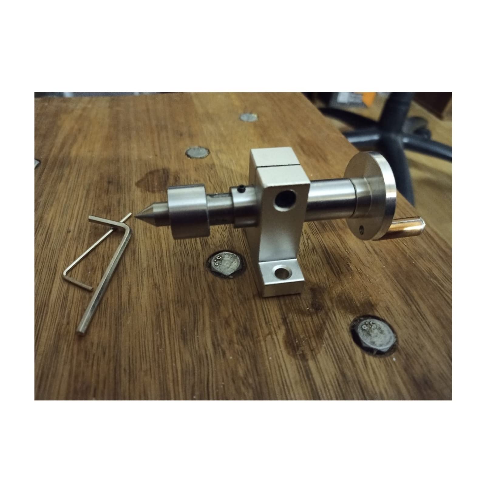 Regulowane podwójne łożysko metalowe, obrotowe, akcesoria do majsterkowania do mini tokarki z 2 kluczami, 100x43mm