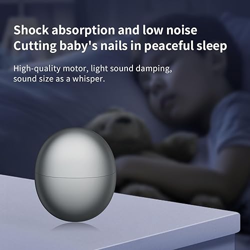 Miniatura 3 de Cortauñas eléctrico para bebés, adultos y personas mayores, recortadora de uñas recargable por USB segura con luz LED y velocidad ajustable,