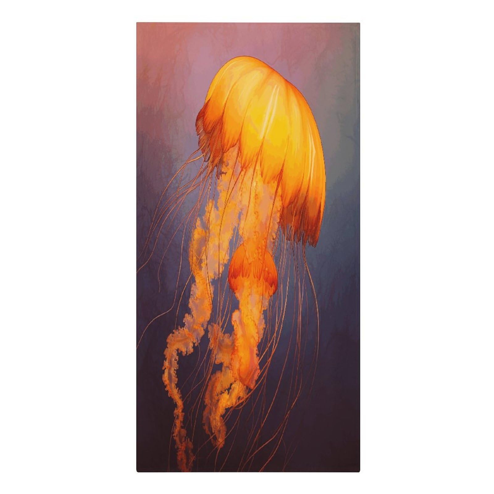 Fekiloot Men's Style Jellyfish Orange Large Beach Towel, Travel Towel For Adults Wo, Pool Towels For Beach, Camping, Swim Pool, Gym, Sports& Yoga 61.4"X30.3"