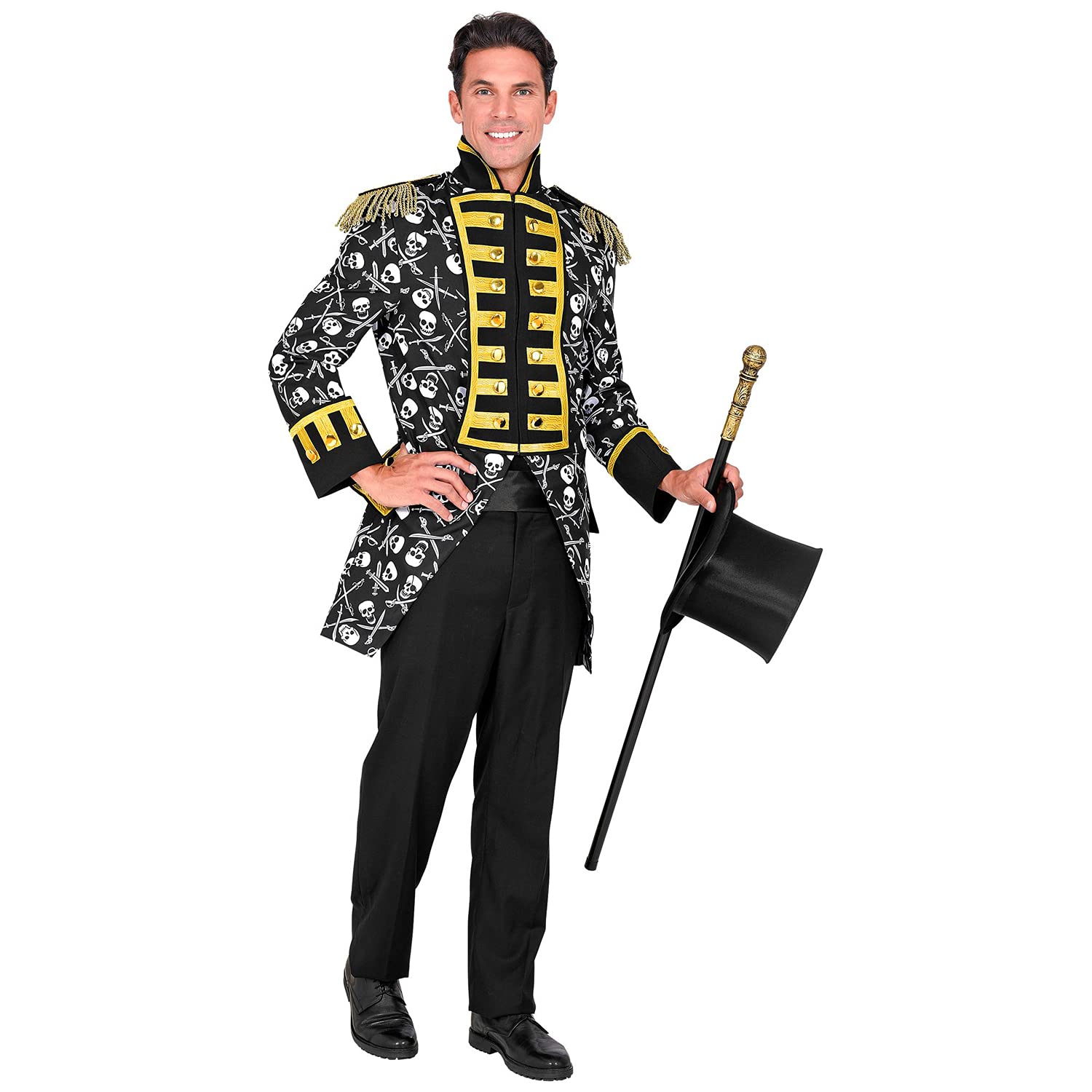 W WIDMANN MILANO Party Fashion - Traje de gala pirata para hombre | Frac estilo pirata, uniforme la guardia, complemento para disfraces de corsarios, capitanes, Carnaval y fiestas temáticas
