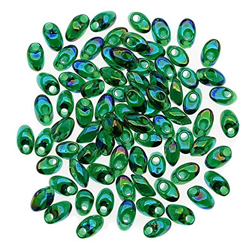 Miyuki KMG-038 Transparent Green Luster 8.5G Long Magatama Seed Beads thumb #1
