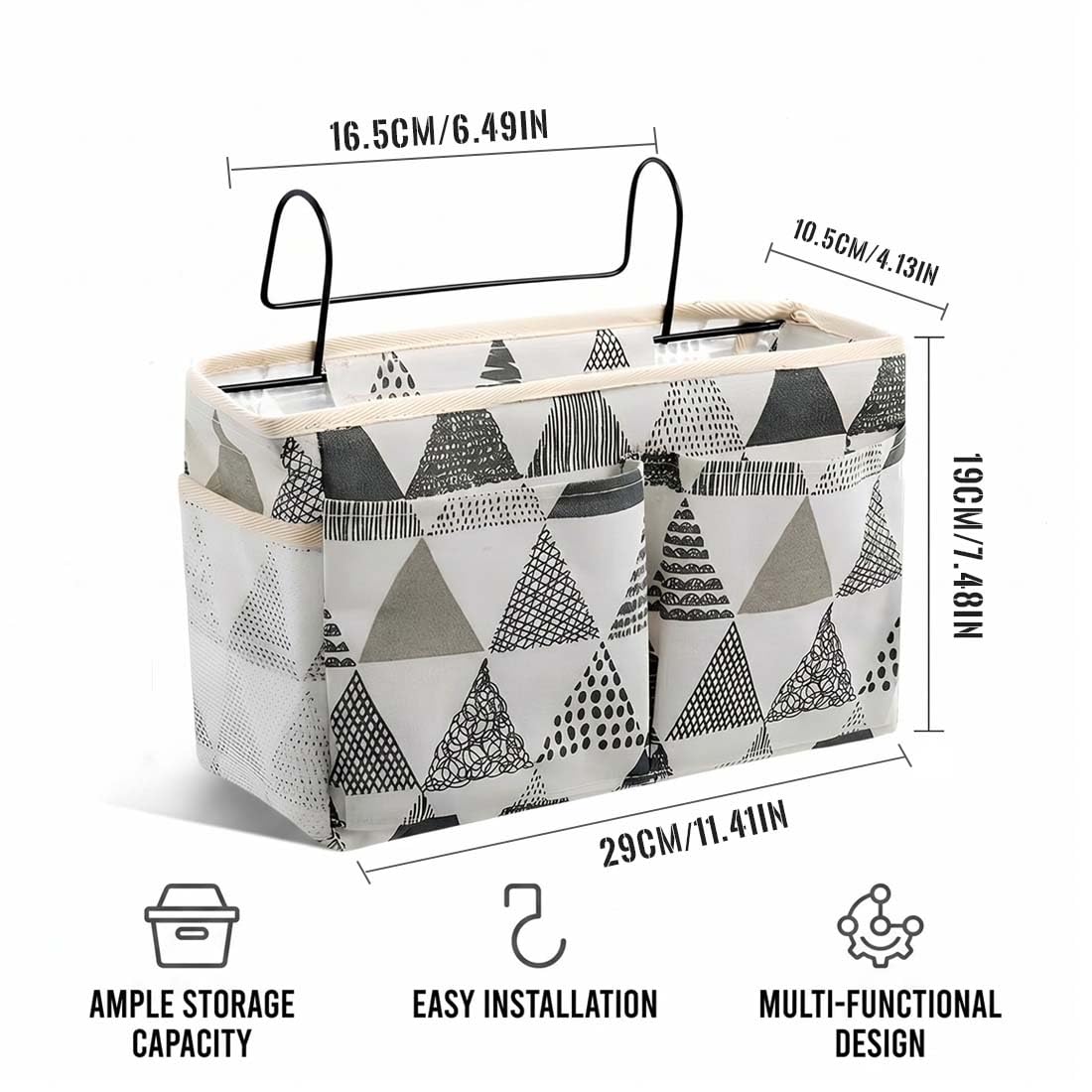 1 Pezzo Tasche da Letto Appendibile con Gancio Borsa, Organizzatore per Accessori, Ideale per Camera da Letto e Viaggio