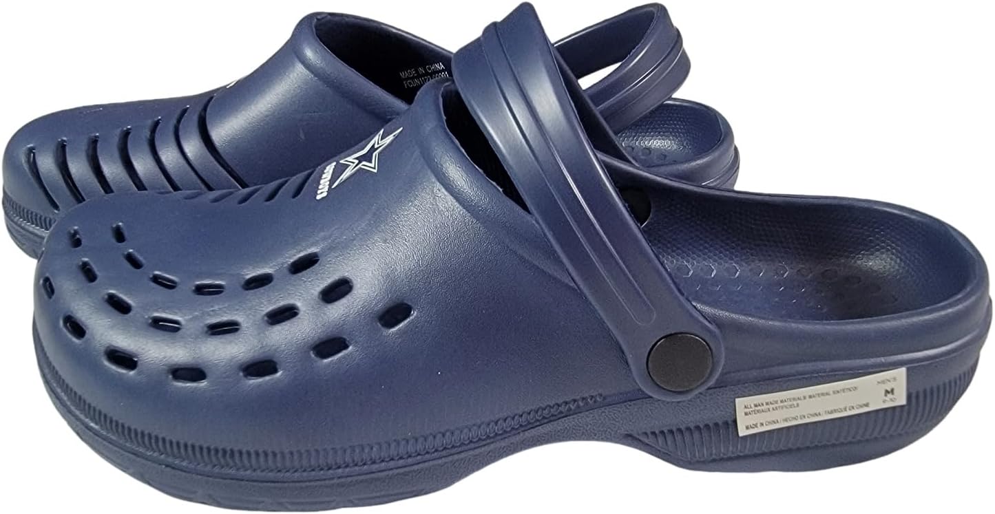 FOCO NFL Unisex-Adult Team Logo Solid Clogs with Heel Strap Comfortable Water Slip on Shoes