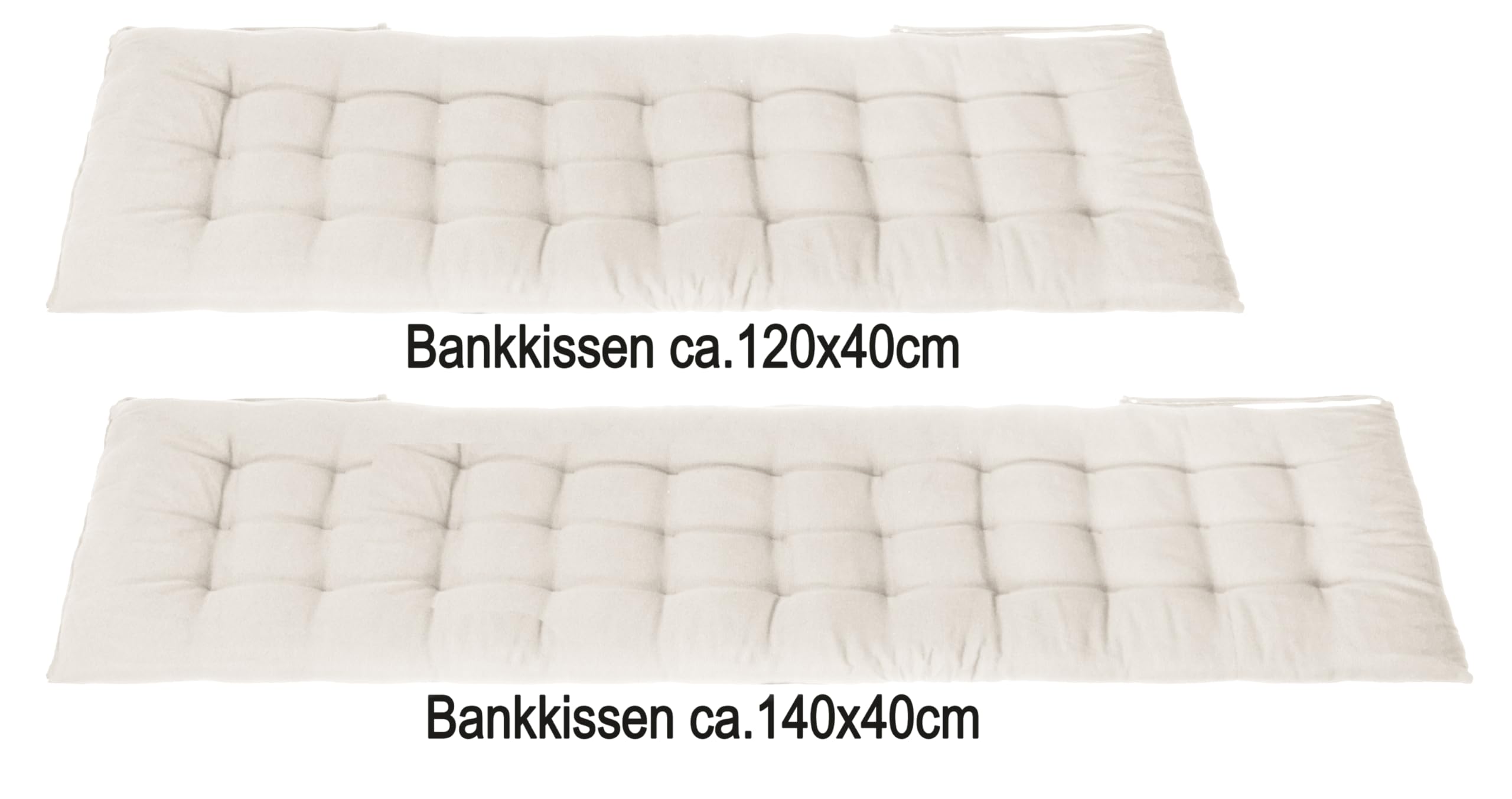 Brandsseller Cuscino per panca 140x40x4 cm – Per panca da giardino e panca da pranzo – Idrorepellente, facile da pulire e morbido e imbottito – Uso interno & esterno – Bianco