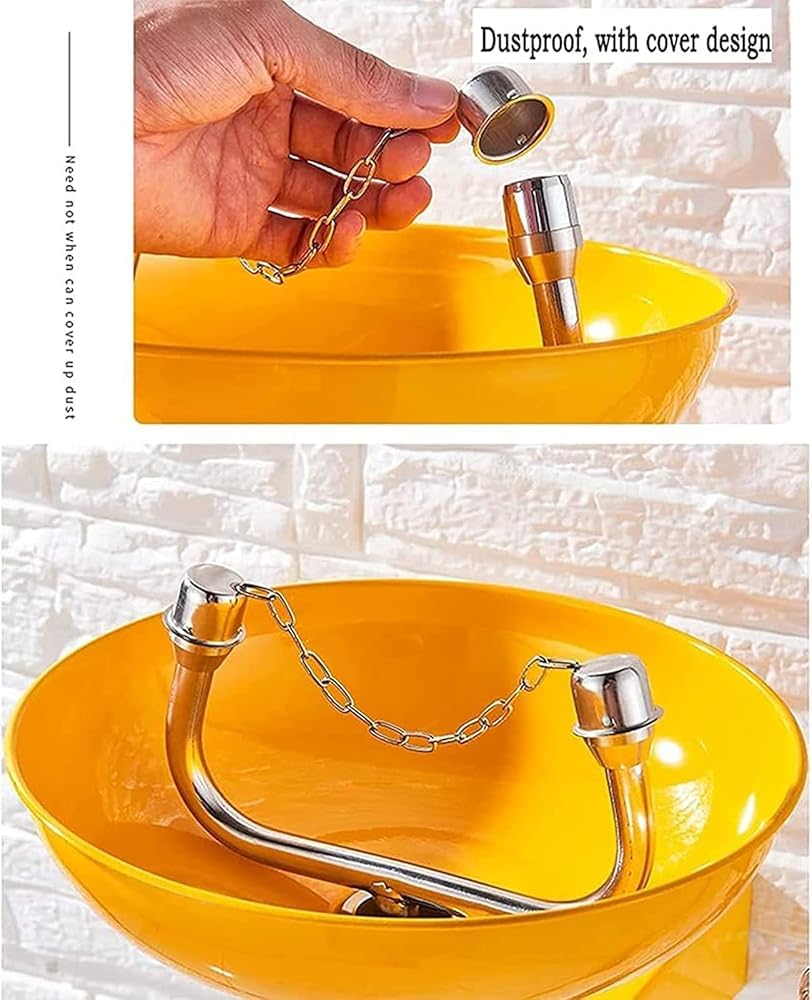 Estación de lavado de ojos de pared con cubierta protectora, estación de lavado de ojos para plantas químicas, fábricas, escuelas y laboratorios