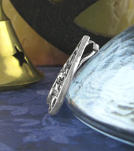 Miniatura 4 de Ouija Planchette Pendant Crescent Moons Floral Vines Evil Eye Spirit Trance Talking Board 100% Handmade Fine Silver