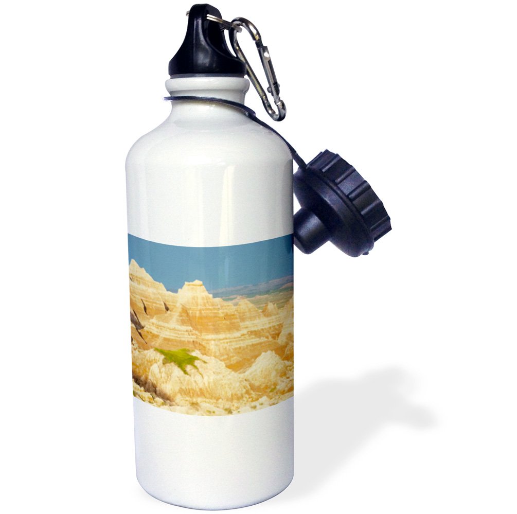 3dRose wb_93273_1"NC, Bodie Island Lighthouse Keepers Quarters US34 LSE0014 Lynn Seldon" Sports Water Bottle, 21 oz, White