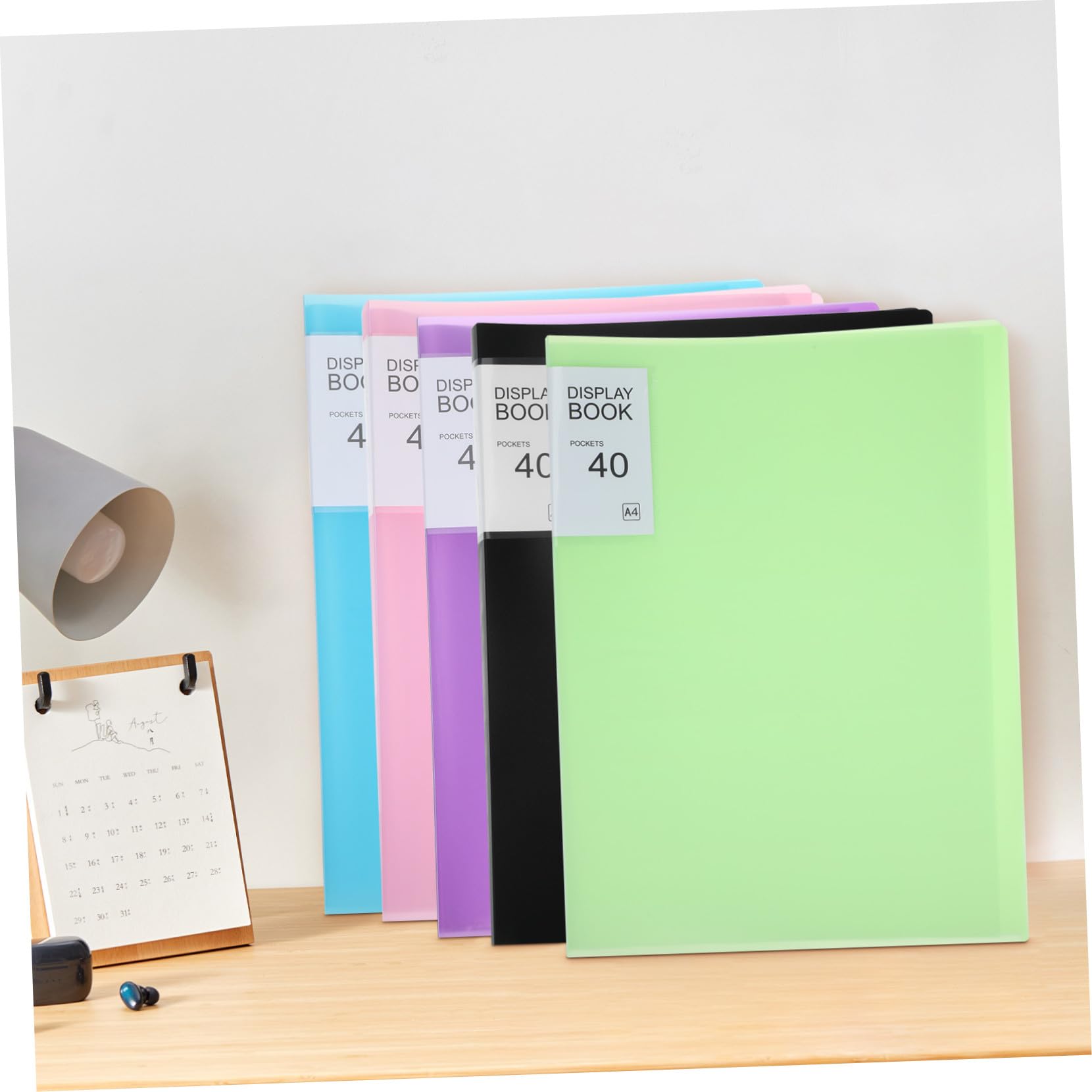 Fotoportfolio A4 5 Stück mit 40 Fächern und Aufklebern | Pp, Elegant und Tragbar für Schulanfang Party, Klarsichthüllen für Dokumentenordner, Präsentationsmappen