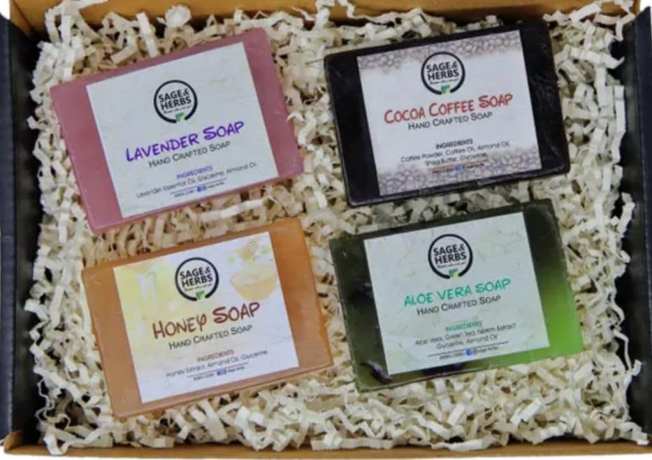 Sage & Herbs Gift Hamper Set for your Loved Ones | Bath and Body Care Luxury Gift Box | Handmade Bathing Soap Bar | Pampering Kit for Anniversary, Birthday & All Special Occasions | 100% Vegan