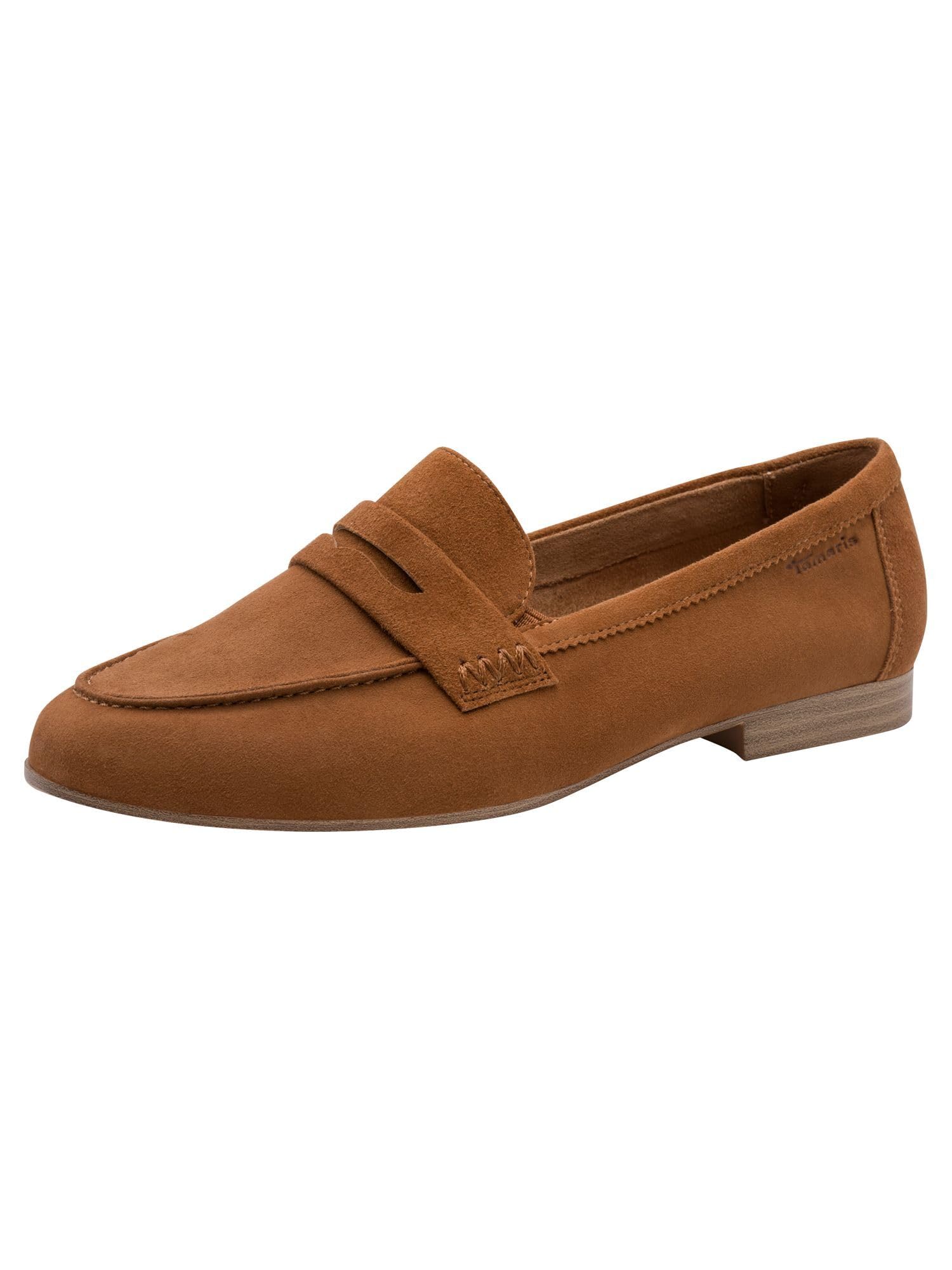 Tamaris Women's loafer flat leather brown 7.5 UK