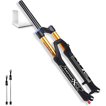 AuroraXQ Downhill Bicycle MTB Air Suspension Fork 26/27.5/29 Inch Straight/Conical Suspension Travel 160 mm 1-1/8 Inch Aluminium Alloy for Mountain Bike AM XC DH Straight Manual 27.5 Inches