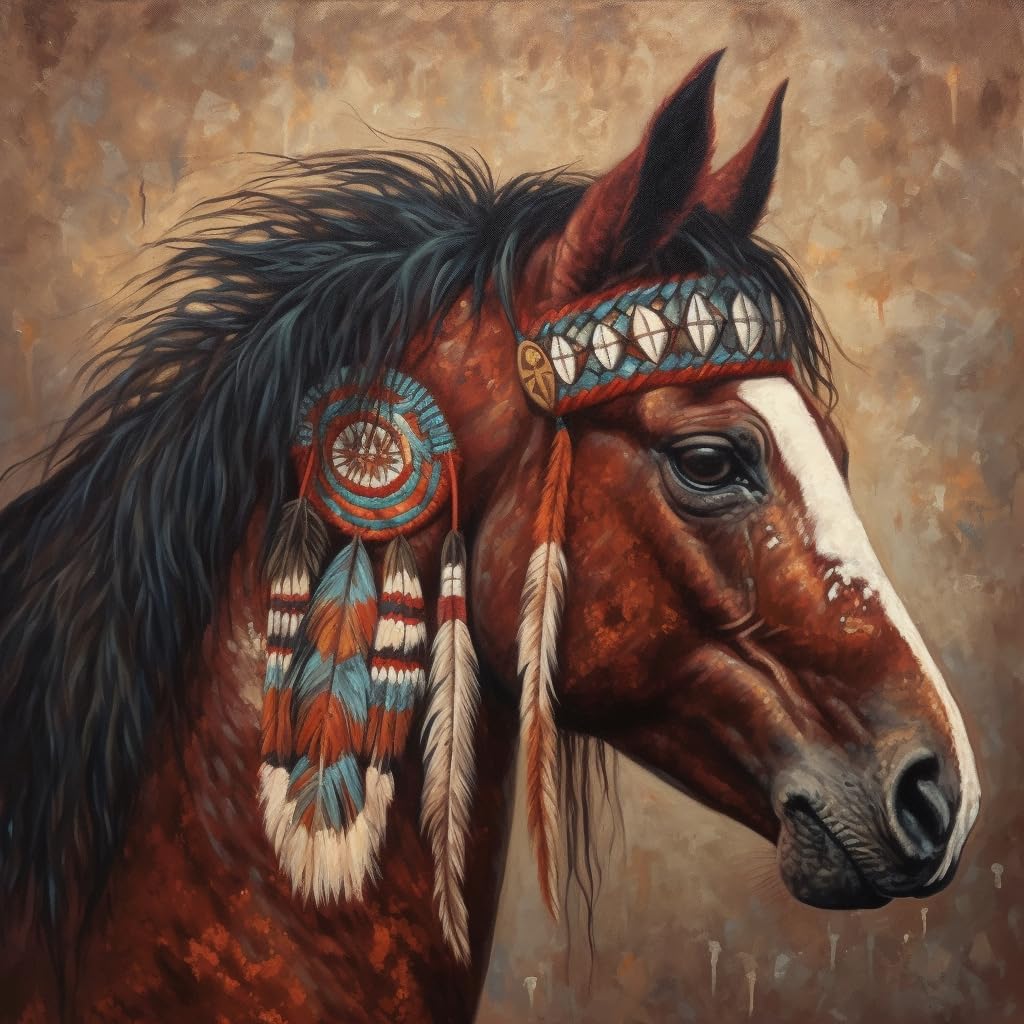 Amazon.com: Generic DIY American Native Indian War Horse DIY Stamped ...