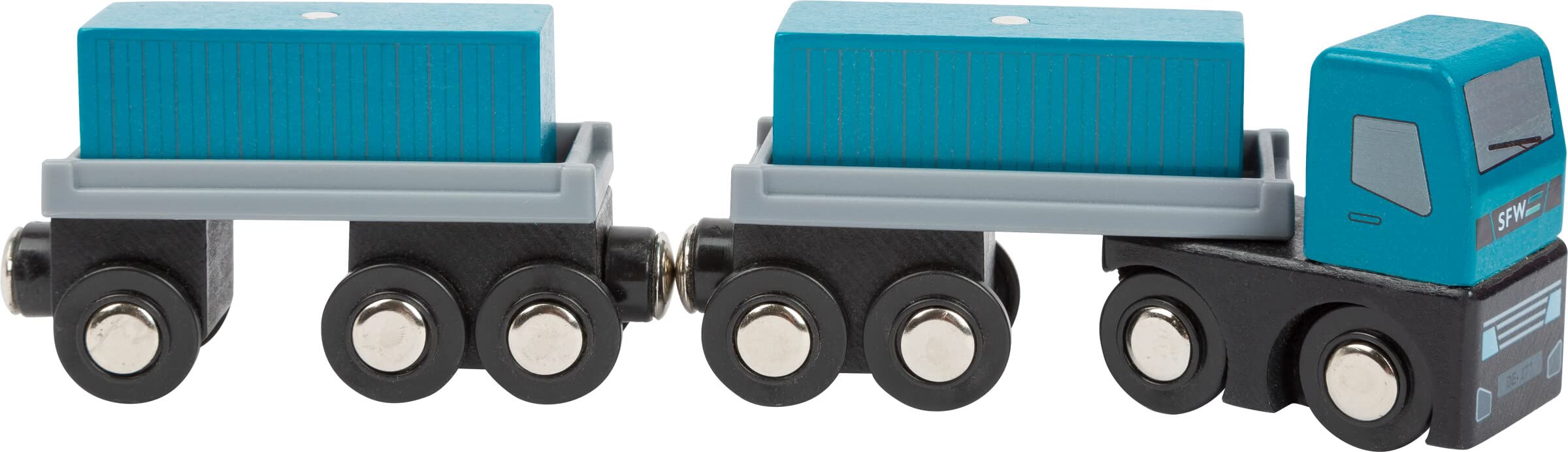Small Foot Company- Terminal, Madera, con Puente móvil, Barco y contenedores, a Partir de 3 años de Edad Juguetes, Multicolor (11378)