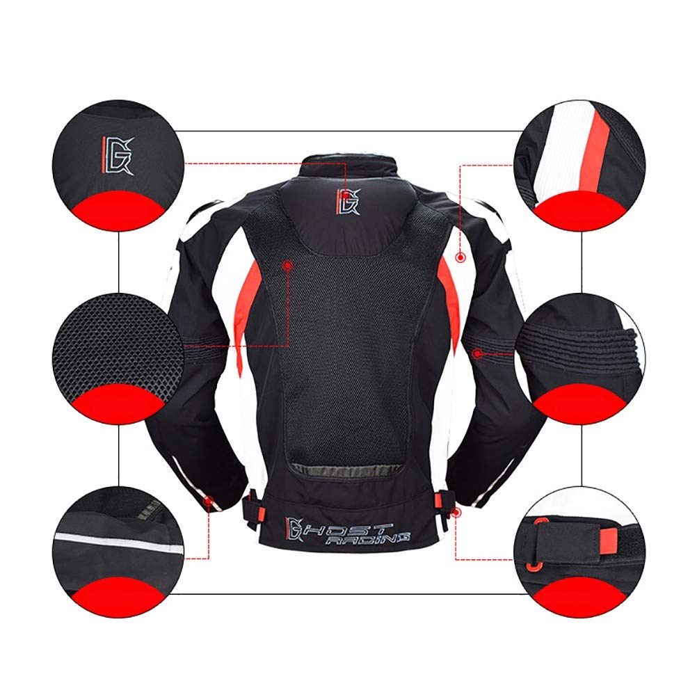 Giacca da Moto con Protezioni e Rivestimento Termico Interno Giubbotto Moto Certificata CE Manica Staccabile Gilet Termico 4 Stagioni per Touring Racing