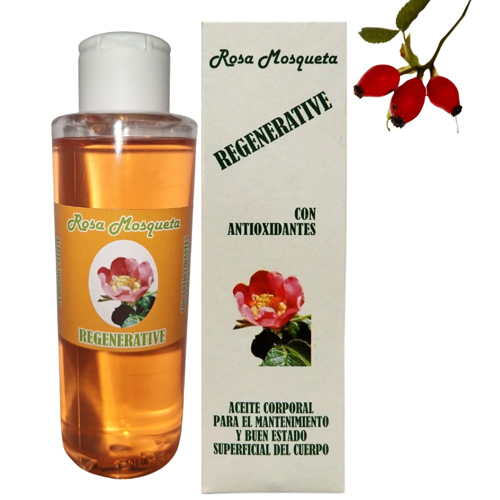 Aceite de Rosa Mosqueta de 140 ml, Regenerador y Rejuvenecedor de la Piel, Alta Hidratación