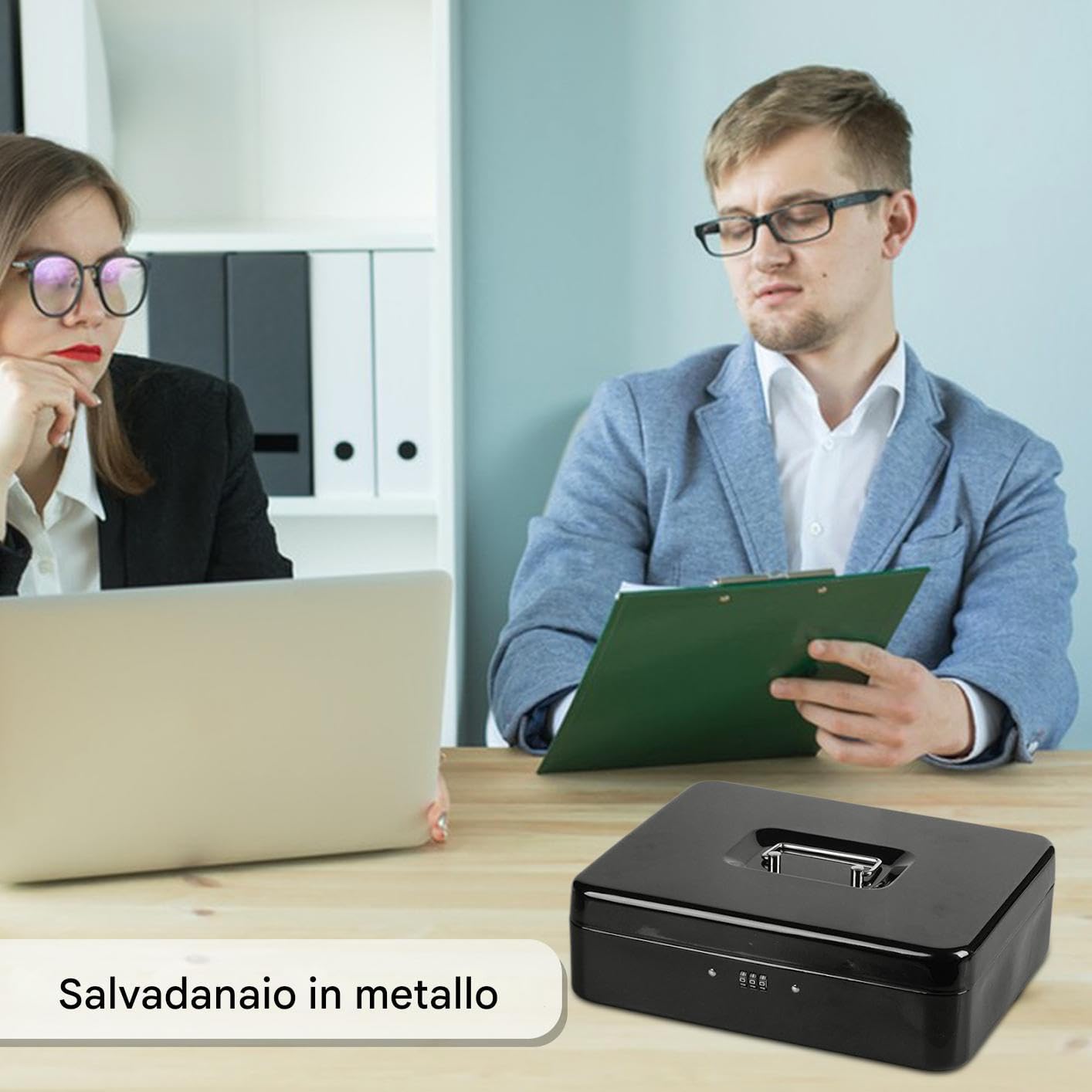 Cassetta Con Vassoio Per Contanti E Serratura Grande Vassoio Porta | Cassetta di Sicurezza per Soldi Portamonete, Chiavi, Anelli, Lettere, Contanti E Gio