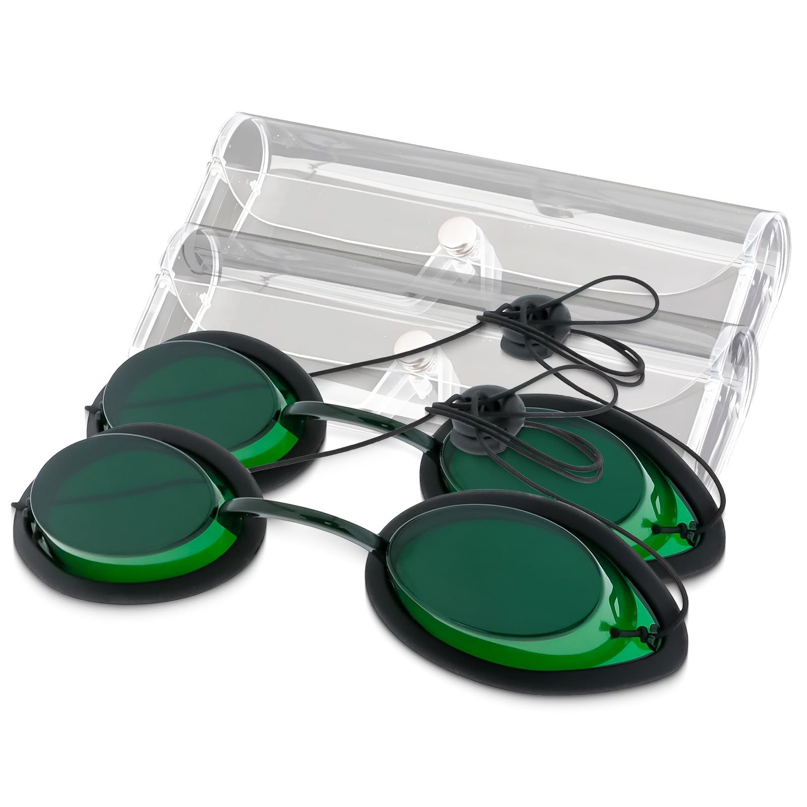 MCWlaser IPL Eye Protection Goggles Beauty Patient Protective Goggle Laser Safety Glasses for IPL LED UV Lamp Treatment, without Blocking Light, Transparent, Pack of 2