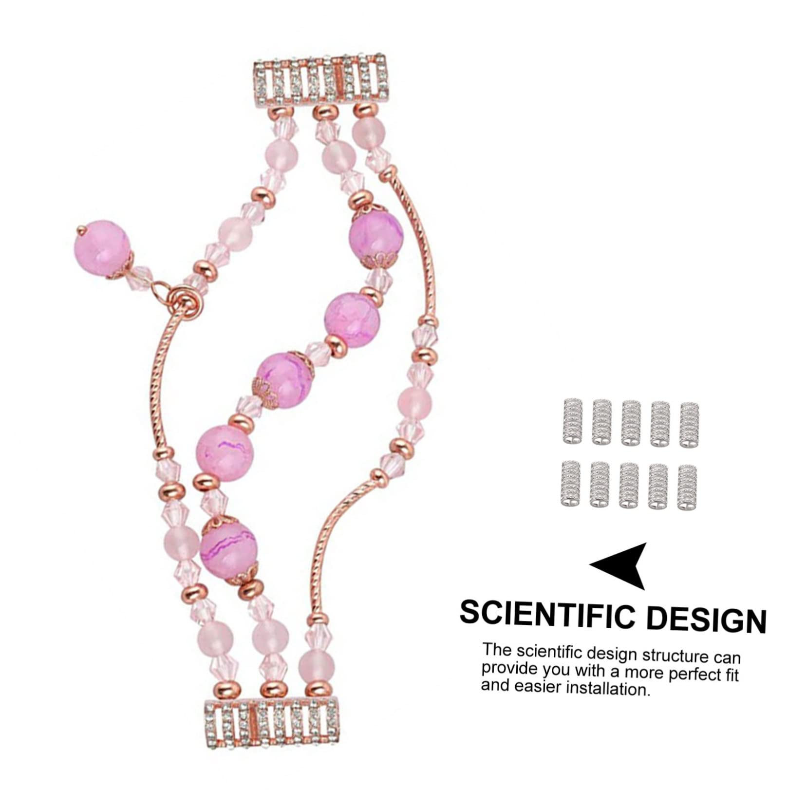20 Pcs Bracelet Connecteur Alliage Montre Connecteur Strass Décor Agate Décor Bracelet Adaptateur Strass Connexion Décoratif Connecteur Aplee Montre Remplaçable