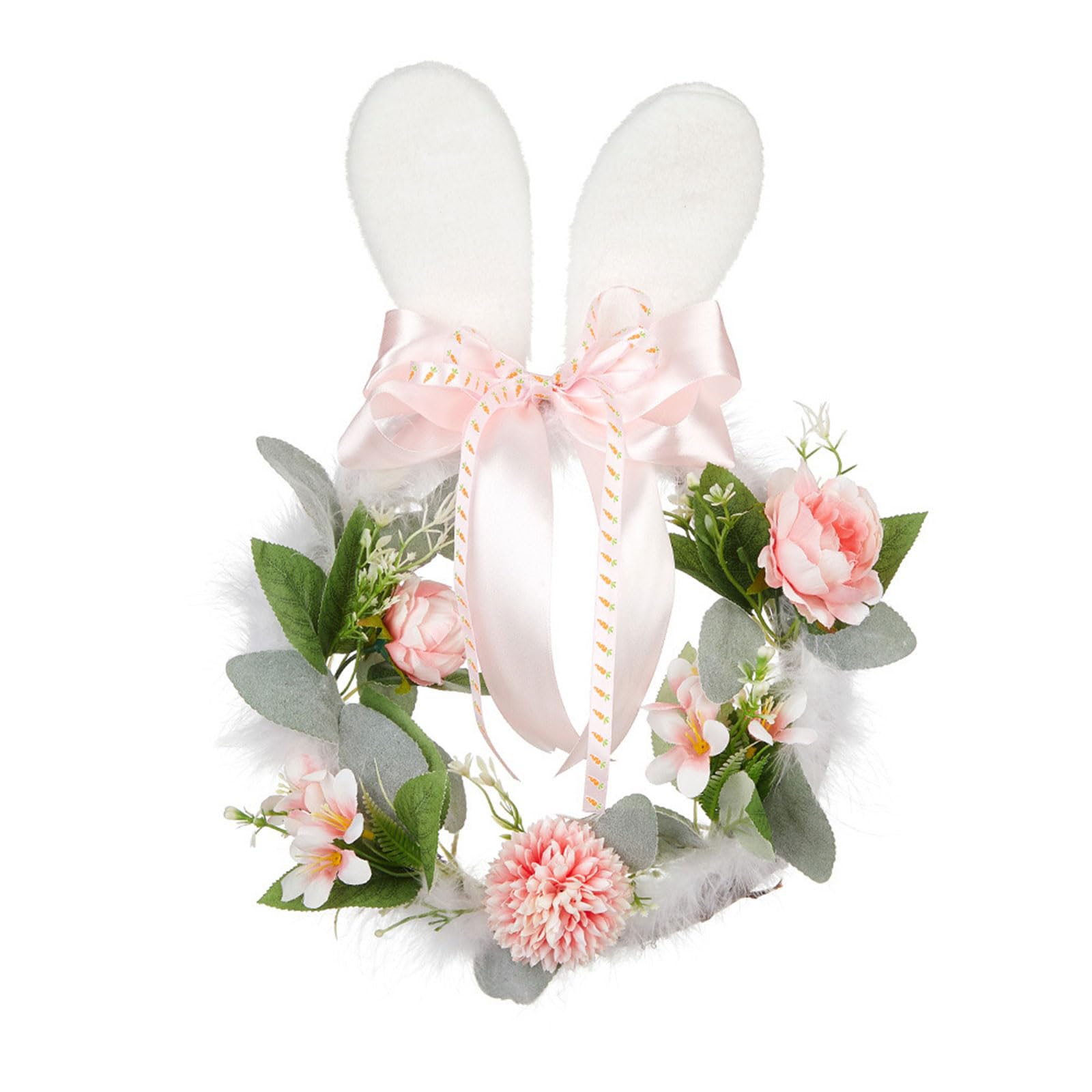 Tsophreniq Artificial Wreath Spring Wreath Hanging Decoration for Front Door Stair Window Hallway Garden Wedding Home Decoration Artificial Spring