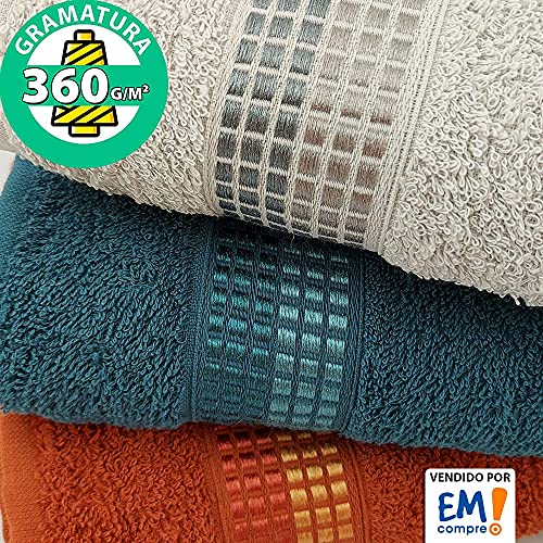 Kit 3 Toalha de Banho Algodão Felpuda Dimer Karsten - Emcompre