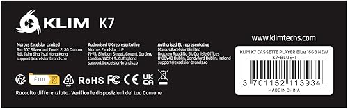 Miniatura 8 de KLIM Reproductor de cinta de casete K7 - Convertidor de casete a MP3 - Portátil - Micrófono y altavoz integrados - Batería recargable - Auriculares