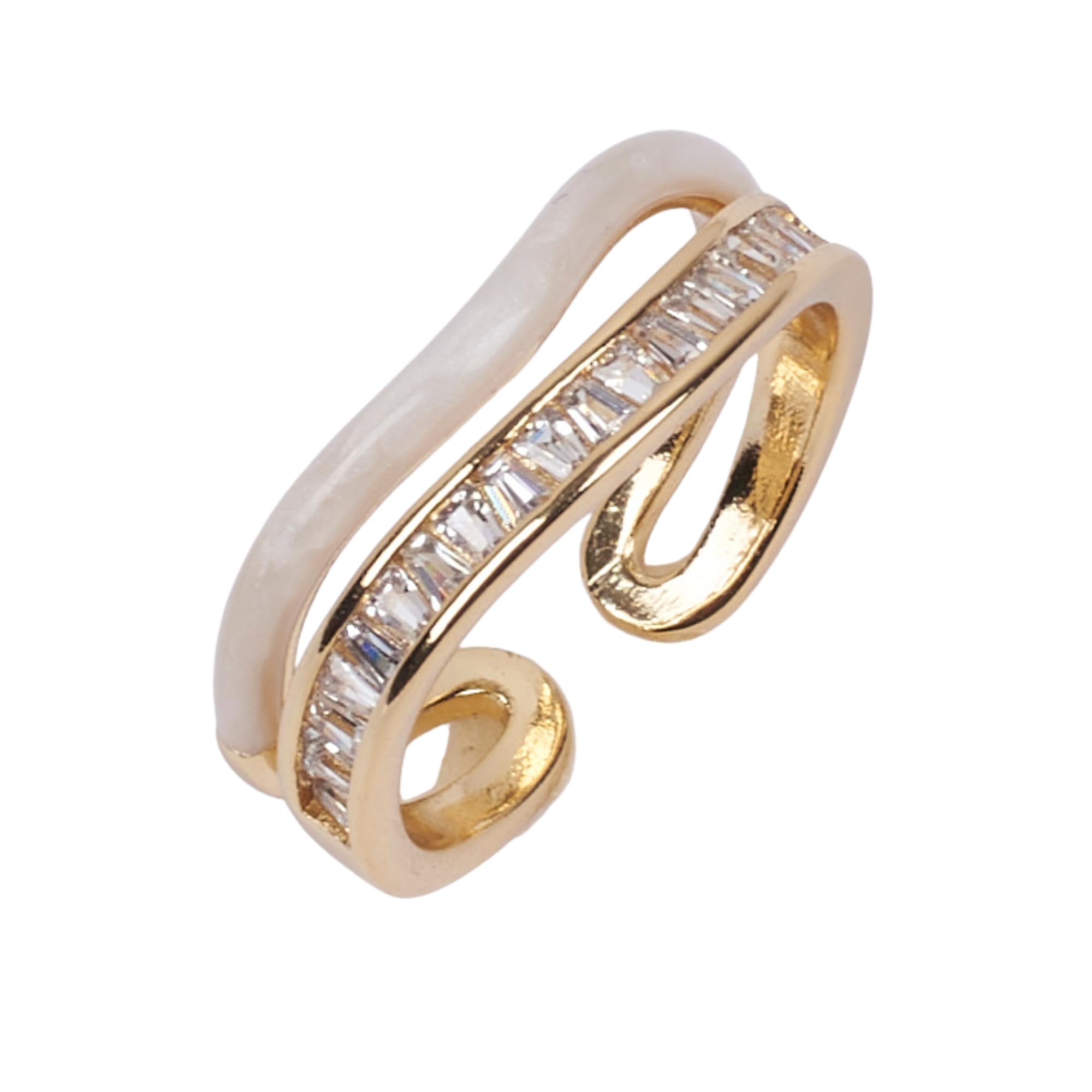 SALTY Sofia Tennis Enamel Gold Finger Ring for Women & Girls | 14K Gold Plating | Anti-Tarnish | Fancy | Stylish & Minimal | Birthday Gift | Aesthetic Jewellery | Accessories for Everyday Wear (B0DBZFGYTL) Amazon Price History, Amazon Price Tracker