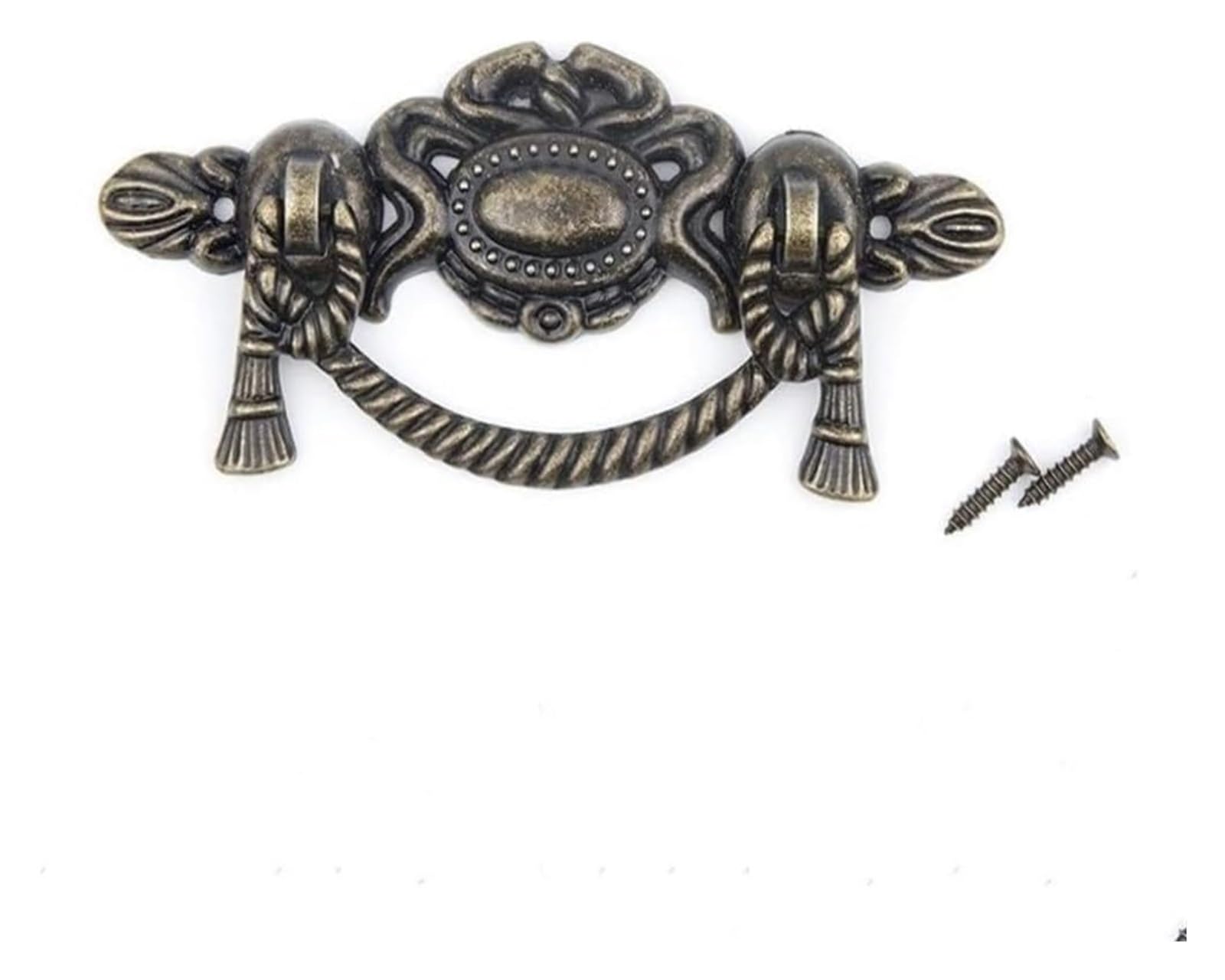 VOPLIVAT Vintage Brass Cabinet Drawer Pulls, 1pc Bronze Tone Alloy Pull Handle for Cabinet Drawer