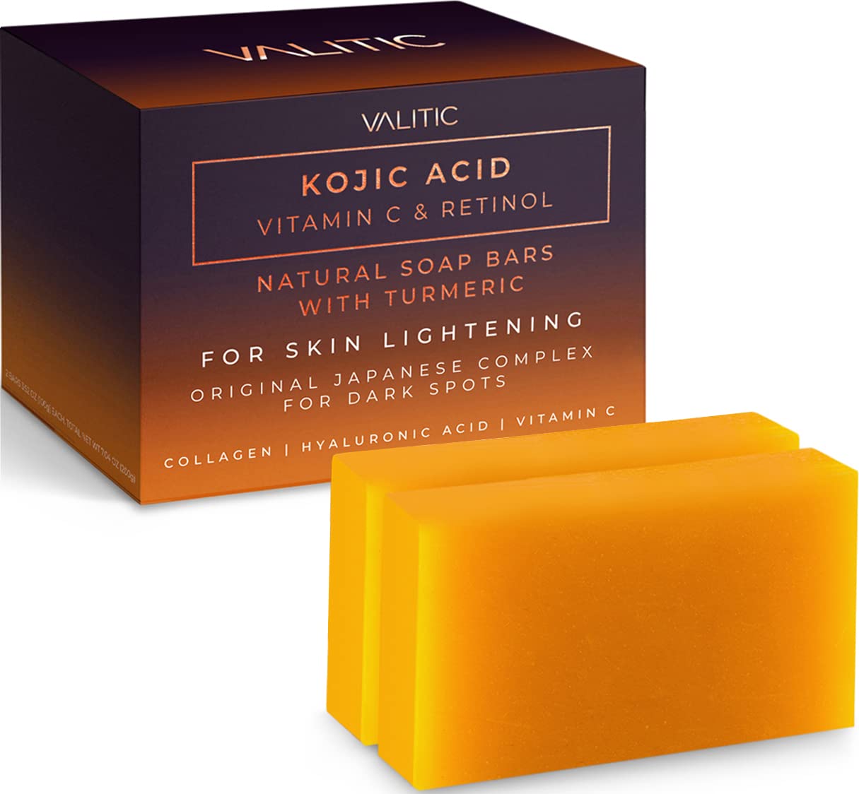 Buy Valitic Kojic C and Retinol Soap Bars with Turmeric for Skin