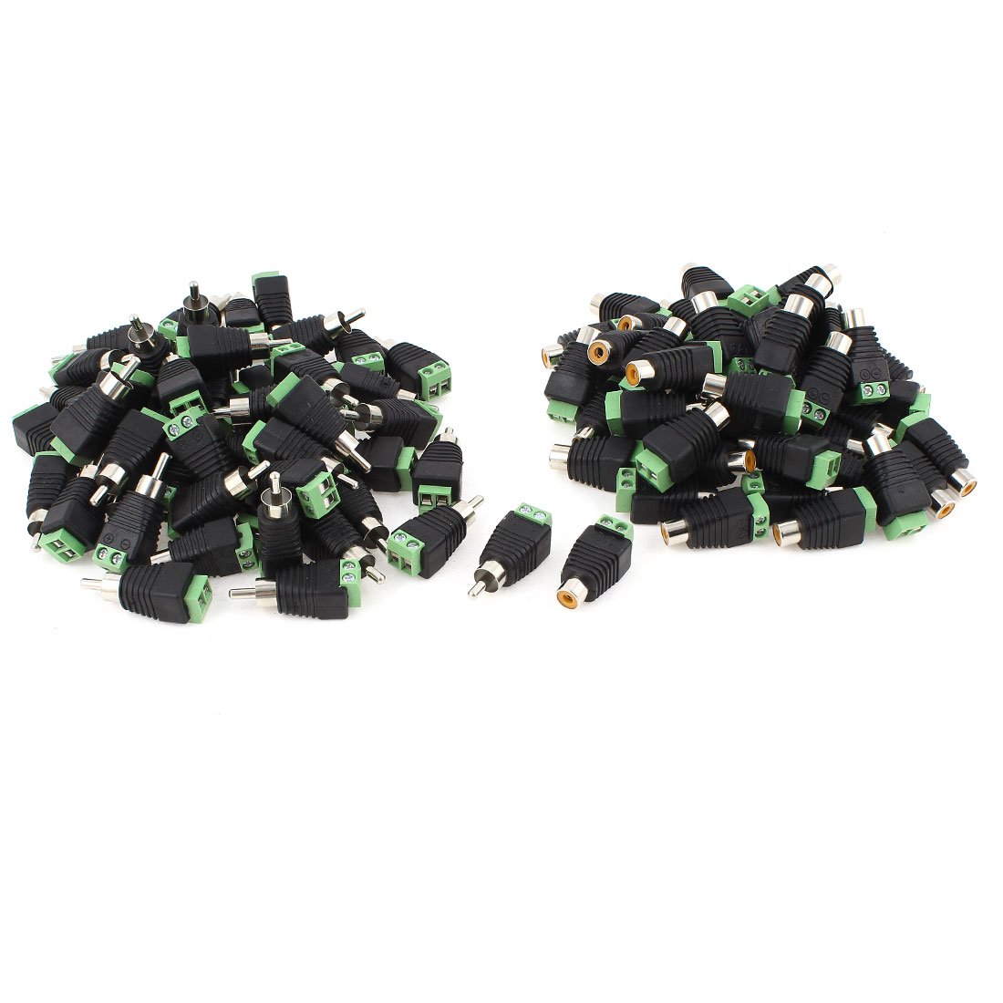 Ruilogod 50 par RCA AV Mężczyzna Kobieta Adapter Adaptery głośnikowe Złącza Jack