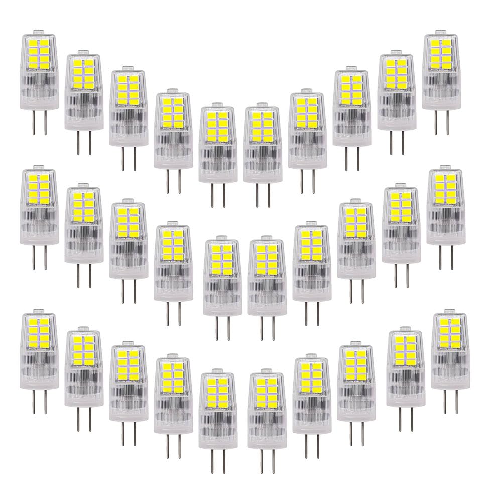 30er G4 3W LED Birne Kaltweiss 6000k AC220-240V 300LM Nicht dimmbar Ersetzen G4 30W Halogenbirne,Bi-Pin G4 Sockel JC Typ Verwendet für Wohnzimmer Kronleuchter, Wandlampen
