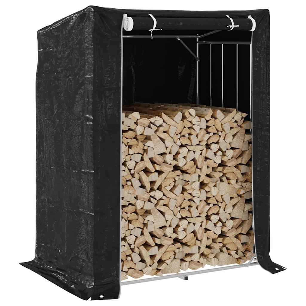 Brennholzregal mit Regenschutz 150x100x200 cm Verzinkter Stahl Kaminholzständer, Holzregal für Kaminholz, Holzhalter Lagerregal für Brennholz, Kaminholzunterstand Feuerholzregal